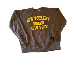 New York City Sweatshirt By RS USA Inc Est. 1664 Black & Yellow Print L